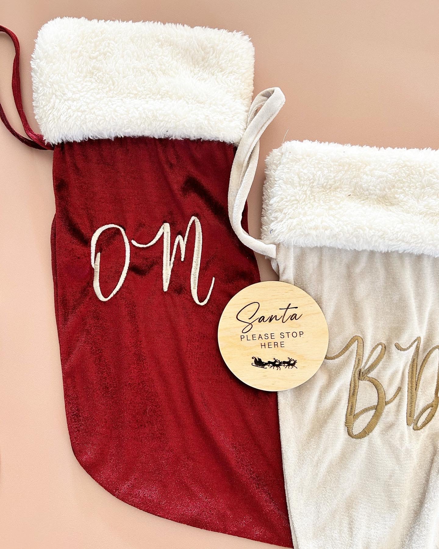 Personalized Velvet Stockings (Initials only)